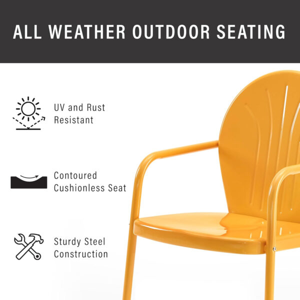 68880534dfbba80723f0ff4f303d9f3dc6237481b777b8c45ffbc.jpg Crosley Furniture Griffith Outdoor Chair, Retro Metal Patio Chairs for Dining, Porch, Deck, Balcony, Tangerine