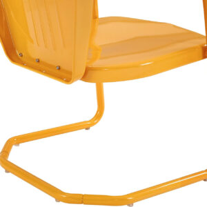688805406df32e81effa8e081d5c97330f9207fa61437e776002a.jpg Crosley Furniture Griffith Outdoor Chair, Retro Metal Patio Chairs for Dining, Porch, Deck, Balcony, Tangerine