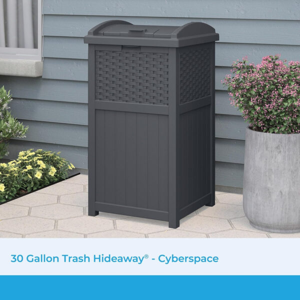 6888072fea28b2852a5d13f6a53085564a176b6ed882797ea0ab2.jpg Suncast 33 Gallon Commercial Outdoor Trashcan Hideaway with Lid for 30 to 33 Gallon Trash Bags for Garage, Backyard, or Garden, Brown