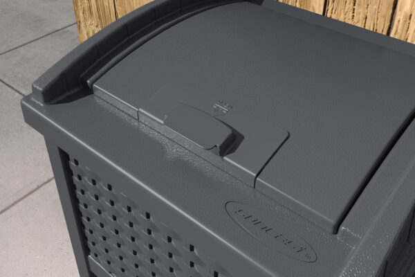 6888073d1247ed928f4e86bd34fa33c048dcedad1e5930ddd3107.jpg Suncast 33 Gallon Commercial Outdoor Trashcan Hideaway with Lid for 30 to 33 Gallon Trash Bags for Garage, Backyard, or Garden, Brown