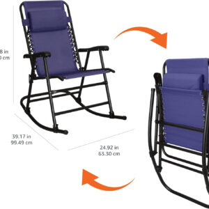 688807fd78d2088d9db53eda754a0b869c54227fafc87b49add4a.jpg Amazon Basics Outdoor Patio Folding Reclining Lounge Rocking Chair with Pillow, Affordable Folding Chairs for Outside, Beige, 33.6 x 37.4 x 26 inch