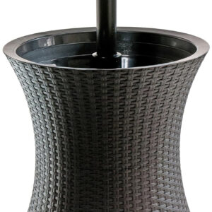 Keter Pacific Cool Bar Outdoor Patio Furniture and Hot Tub Side Table with 7.5 Gallon Beer and Wine Cooler, Espresso Brown