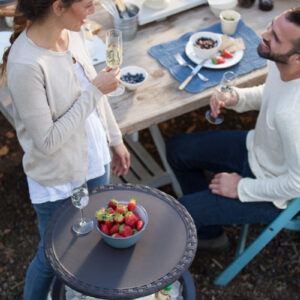 Keter Pacific Cool Bar Outdoor Patio Furniture and Hot Tub Side Table with 7.5 Gallon Beer and Wine Cooler, Espresso Brown