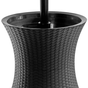 Keter Pacific Cool Bar Outdoor Patio Furniture and Hot Tub Side Table with 7.5 Gallon Beer and Wine Cooler, Espresso Brown