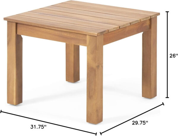 Christopher Knight Home Carlos Outdoor Acacia Wood Club Chairs with Cushions (Set of 2), Brown Patina Finish, Cream