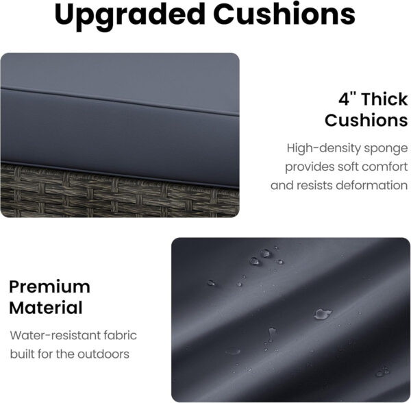 7-Piece Modular Patio Furniture Set, Wicker Outdoor Sectional Sofa with Cushions and Coffee Table, All Weather Patio Conversation Sets for Porch Balcony Backyard, Grey