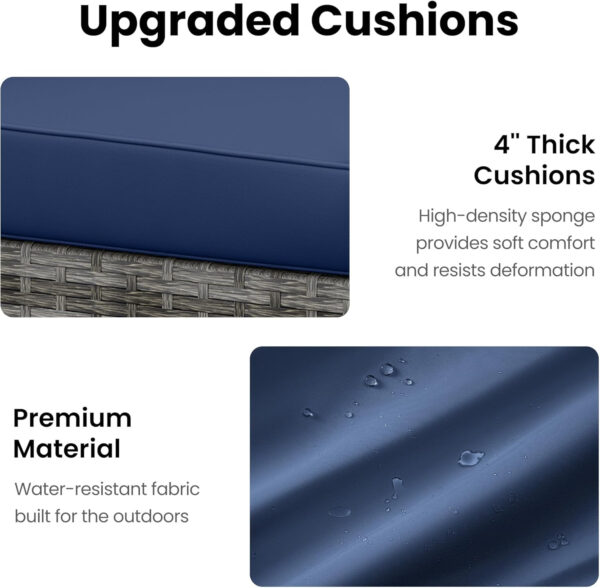 7-Piece Modular Patio Furniture Set, Wicker Outdoor Sectional Sofa with Cushions and Coffee Table, All Weather Patio Conversation Sets for Porch Balcony Backyard, Grey