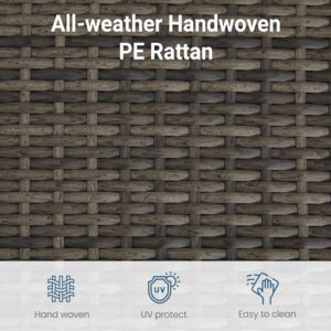 7-Piece Modular Patio Furniture Set, Wicker Outdoor Sectional Sofa with Cushions and Coffee Table, All Weather Patio Conversation Sets for Porch Balcony Backyard, Grey