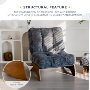 6888133a7fe84094201c6bdb733869cc4cb103313780df68e2701.jpg MAXYOYO Accent Chair with Ottoman Adjustable Backrest, Tufted Living Room Chair Upholstered Lounge Chair with Footrest Set, Modern Chair Cozy Reclining Chair for Reading Room, Dark Grey