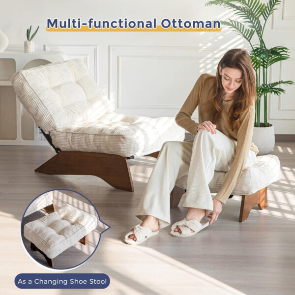 6888134875b1f29aaae3c5991c00bd22549c6c86109b48eb68a43.jpg MAXYOYO Accent Chair with Ottoman Adjustable Backrest, Tufted Living Room Chair Upholstered Lounge Chair with Footrest Set, Modern Chair Cozy Reclining Chair for Reading Room, Dark Grey