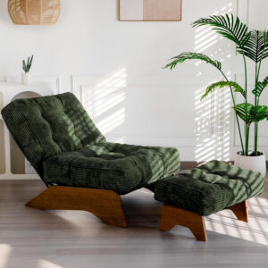 68881357a687b108fe8a9f3523d9c1c2cf87e513810540d2f65fa.jpg MAXYOYO Accent Chair with Ottoman Adjustable Backrest, Tufted Living Room Chair Upholstered Lounge Chair with Footrest Set, Modern Chair Cozy Reclining Chair for Reading Room, Dark Grey