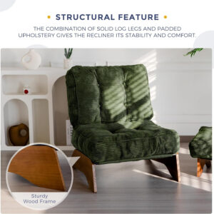 6888135c24563abb44de10d81aa73a9f8ade34e178168ae0de703.jpg MAXYOYO Accent Chair with Ottoman Adjustable Backrest, Tufted Living Room Chair Upholstered Lounge Chair with Footrest Set, Modern Chair Cozy Reclining Chair for Reading Room, Dark Grey