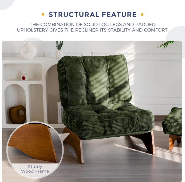 6888135c24563abb44de10d81aa73a9f8ade34e178168ae0de703.jpg MAXYOYO Accent Chair with Ottoman Adjustable Backrest, Tufted Living Room Chair Upholstered Lounge Chair with Footrest Set, Modern Chair Cozy Reclining Chair for Reading Room, Dark Grey