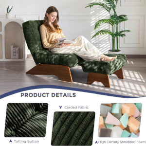 688813604287622dff81aaf0d968d631a52ad272ea8b6b68904e0.jpg MAXYOYO Accent Chair with Ottoman Adjustable Backrest, Tufted Living Room Chair Upholstered Lounge Chair with Footrest Set, Modern Chair Cozy Reclining Chair for Reading Room, Dark Grey