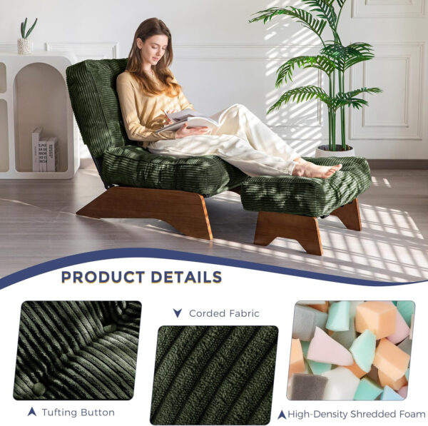 688813604287622dff81aaf0d968d631a52ad272ea8b6b68904e0.jpg MAXYOYO Accent Chair with Ottoman Adjustable Backrest, Tufted Living Room Chair Upholstered Lounge Chair with Footrest Set, Modern Chair Cozy Reclining Chair for Reading Room, Dark Grey