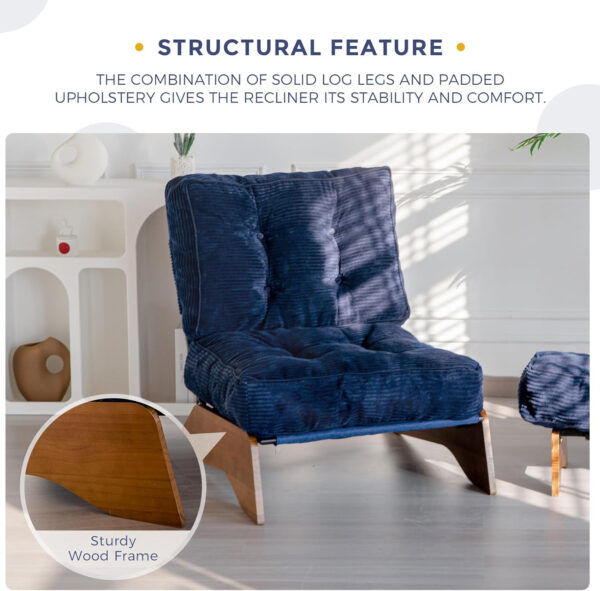 6888136c9588032857bf86d86a062cae28a59e2d59cf74f987120.jpg MAXYOYO Accent Chair with Ottoman Adjustable Backrest, Tufted Living Room Chair Upholstered Lounge Chair with Footrest Set, Modern Chair Cozy Reclining Chair for Reading Room, Dark Grey