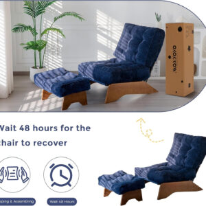 68881370c273300bb33a94ca7a8a797bbc3ba50b497d8aed025bd.jpg MAXYOYO Accent Chair with Ottoman Adjustable Backrest, Tufted Living Room Chair Upholstered Lounge Chair with Footrest Set, Modern Chair Cozy Reclining Chair for Reading Room, Dark Grey