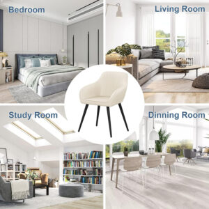 annjoe Faux Leather Accent Arm Chairs for Living Room Leisures/ Upholstered Chair with Metal Legs Set of 2 for Home Kitchen Office Bistro Cafe, Brown