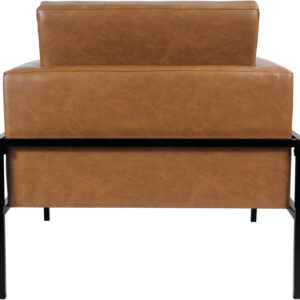 HomePop Modern Metal Frame Accent Chair Home Décor|Accent Chairs for Living Room & Bedroom - Carmel Faux Leather