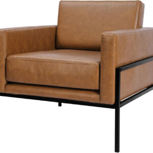 HomePop Modern Metal Frame Accent Chair Home Décor|Accent Chairs for Living Room & Bedroom - Carmel Faux Leather