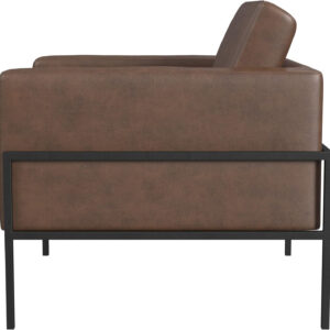 HomePop Modern Metal Frame Accent Chair Home Décor|Accent Chairs for Living Room & Bedroom - Carmel Faux Leather