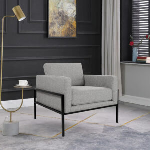 HomePop Modern Metal Frame Accent Chair Home Décor|Accent Chairs for Living Room & Bedroom - Carmel Faux Leather