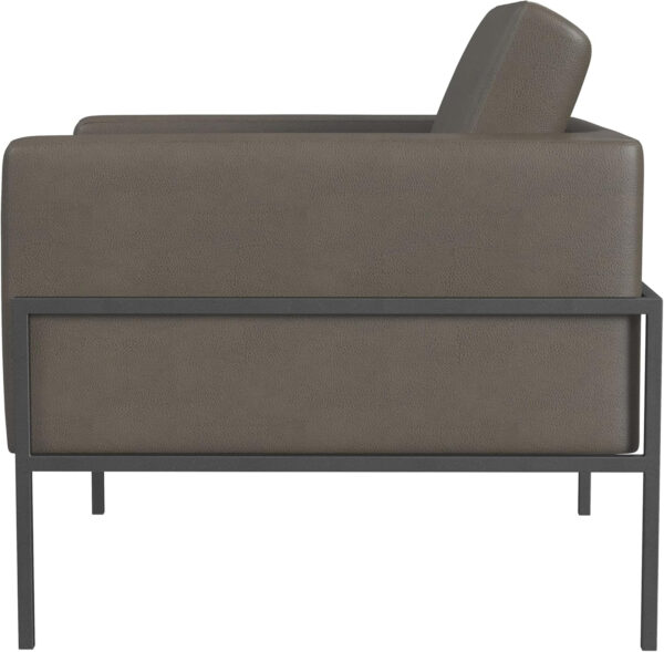 HomePop Modern Metal Frame Accent Chair Home Décor|Accent Chairs for Living Room & Bedroom - Carmel Faux Leather