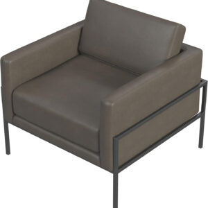 HomePop Modern Metal Frame Accent Chair Home Décor|Accent Chairs for Living Room & Bedroom - Carmel Faux Leather
