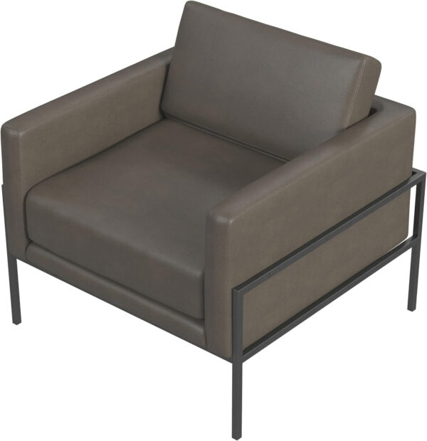HomePop Modern Metal Frame Accent Chair Home Décor|Accent Chairs for Living Room & Bedroom - Carmel Faux Leather