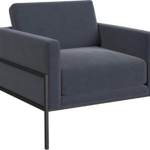 HomePop Modern Metal Frame Accent Chair Home Décor|Accent Chairs for Living Room & Bedroom - Carmel Faux Leather
