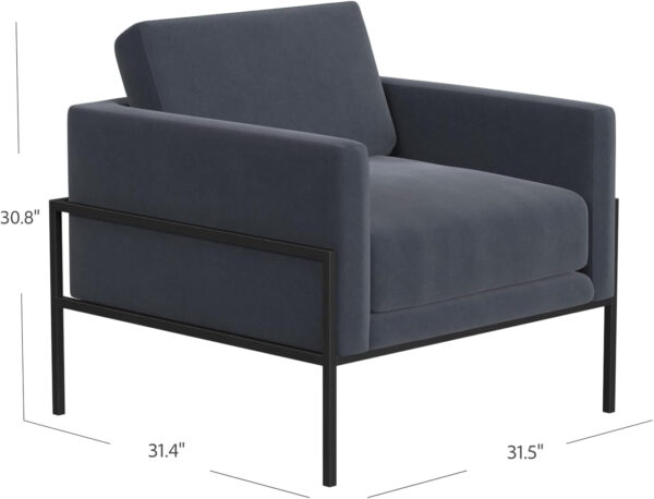 HomePop Modern Metal Frame Accent Chair Home Décor|Accent Chairs for Living Room & Bedroom - Carmel Faux Leather