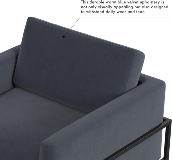 HomePop Modern Metal Frame Accent Chair Home Décor|Accent Chairs for Living Room & Bedroom - Carmel Faux Leather