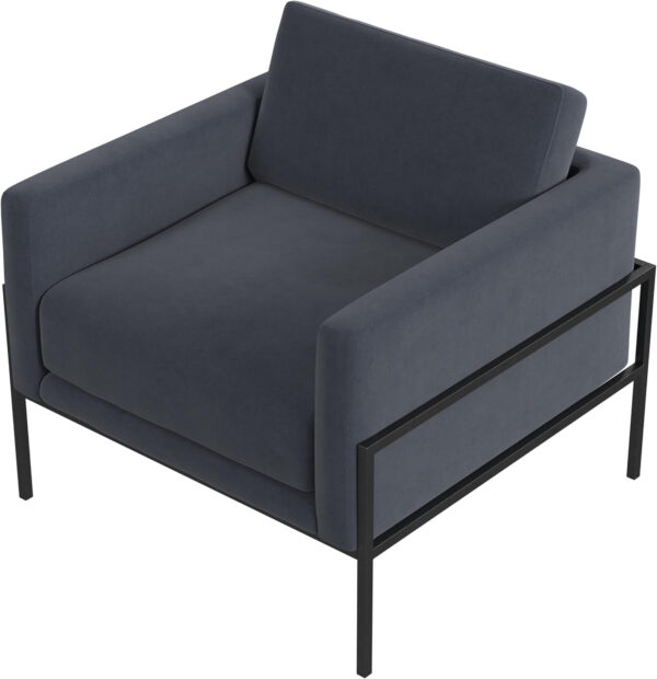 HomePop Modern Metal Frame Accent Chair Home Décor|Accent Chairs for Living Room & Bedroom - Carmel Faux Leather