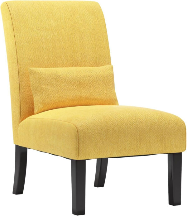 6888171a34e292f73ecd379c58b517c671ed44c749a286ebc7ef5.jpg Roundhill Furniture Pisano Teal Blue Fabric Armless Contemporary Accent Chair with Kidney Pillow