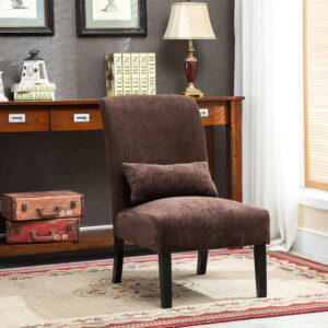 688817256282910e6075de0fe6f38afc2cc758cf22975a22f47c3.jpg Roundhill Furniture Pisano Teal Blue Fabric Armless Contemporary Accent Chair with Kidney Pillow