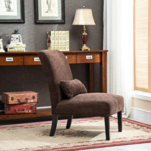 6888173727856558363229f892af239e3db9813bed6b7f0ce9734.jpg Roundhill Furniture Pisano Teal Blue Fabric Armless Contemporary Accent Chair with Kidney Pillow