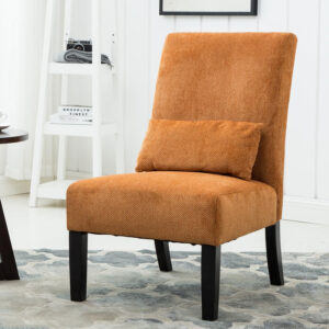 6888173fa9abc05d3a45abdcbd9999e3cac112f80ddc83af2fa94.jpg Roundhill Furniture Pisano Teal Blue Fabric Armless Contemporary Accent Chair with Kidney Pillow