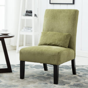 6888174e6541c0891c58bcb94d1baa5f6b3c47e396c2ee892f7af.jpg Roundhill Furniture Pisano Teal Blue Fabric Armless Contemporary Accent Chair with Kidney Pillow