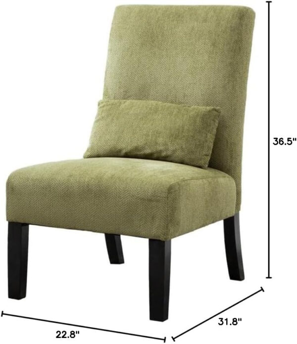 6888174fdd858fdcdde3f398dedda8776356b7045013a2090a79c.jpg Roundhill Furniture Pisano Teal Blue Fabric Armless Contemporary Accent Chair with Kidney Pillow