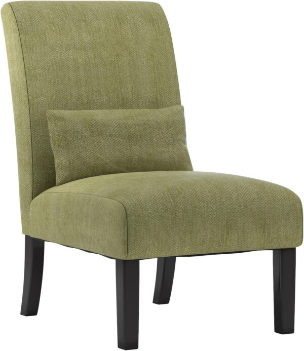 68881753db9430c6bc7622546783832c7c5e1c153a0d8421cd2a0.jpg Roundhill Furniture Pisano Teal Blue Fabric Armless Contemporary Accent Chair with Kidney Pillow