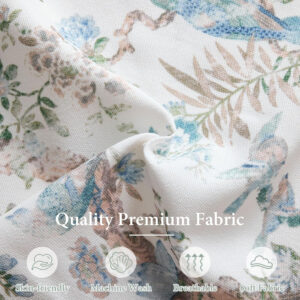 Bezseller Floral Accent Chair, Upholstered Reading Armchair with Wood Legs, Mid-Century Leisure Comfy Single Sofa Chair for Living Room, Bedroom, Home, Office, White Floral