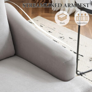 Bezseller Floral Accent Chair, Upholstered Reading Armchair with Wood Legs, Mid-Century Leisure Comfy Single Sofa Chair for Living Room, Bedroom, Home, Office, White Floral