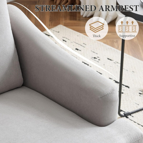 Bezseller Floral Accent Chair, Upholstered Reading Armchair with Wood Legs, Mid-Century Leisure Comfy Single Sofa Chair for Living Room, Bedroom, Home, Office, White Floral