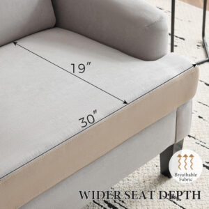 Bezseller Floral Accent Chair, Upholstered Reading Armchair with Wood Legs, Mid-Century Leisure Comfy Single Sofa Chair for Living Room, Bedroom, Home, Office, White Floral