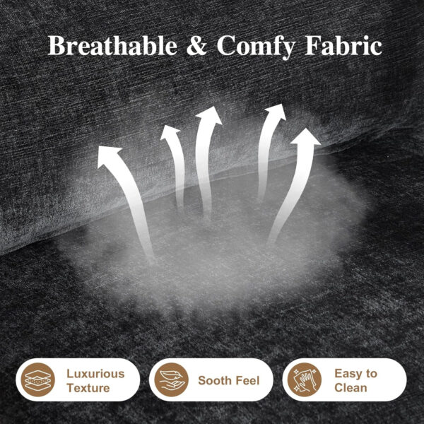 Karl home Accent Chair Mid-Century Modern Chair with Pillow Linen Fabric Upholstered Lounge Arm Chair with Solid Wood Frame & Soft Cushion for Living Room, Bedroom, Balcony, Beige