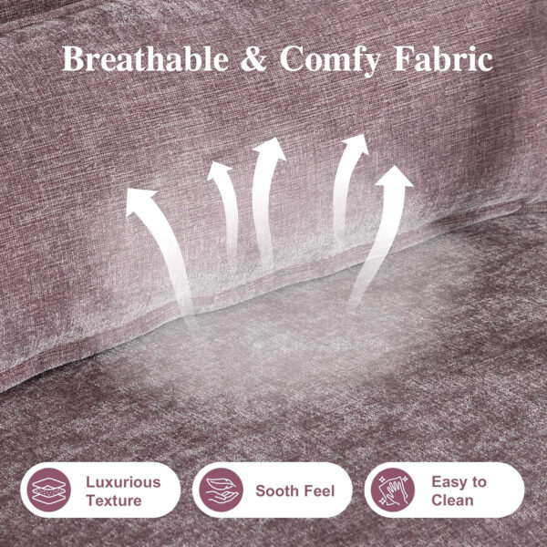 Karl home Accent Chair Mid-Century Modern Chair with Pillow Linen Fabric Upholstered Lounge Arm Chair with Solid Wood Frame & Soft Cushion for Living Room, Bedroom, Balcony, Beige