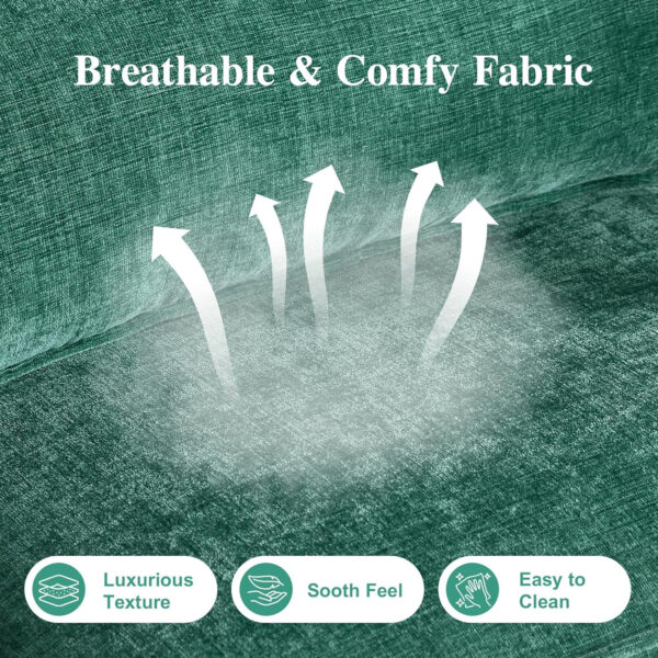 Karl home Accent Chair Mid-Century Modern Chair with Pillow Linen Fabric Upholstered Lounge Arm Chair with Solid Wood Frame & Soft Cushion for Living Room, Bedroom, Balcony, Beige