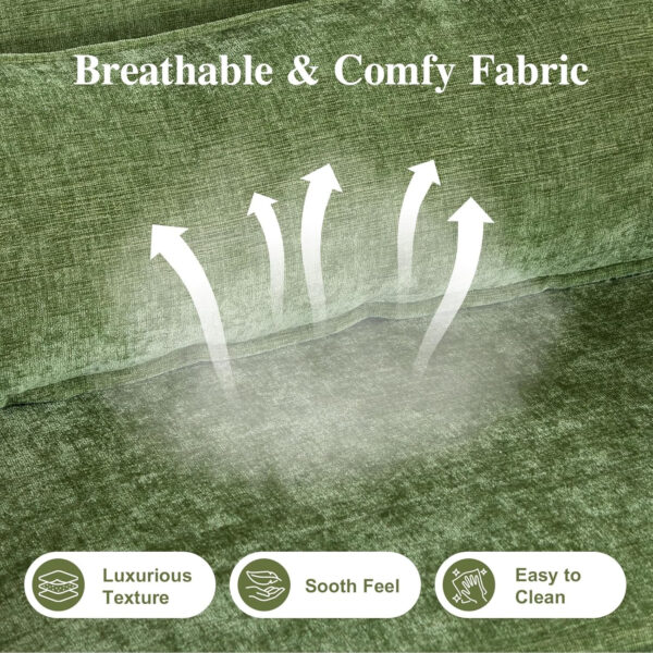 Karl home Accent Chair Mid-Century Modern Chair with Pillow Linen Fabric Upholstered Lounge Arm Chair with Solid Wood Frame & Soft Cushion for Living Room, Bedroom, Balcony, Beige