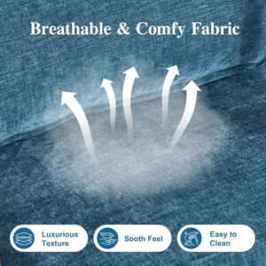 Karl home Accent Chair Mid-Century Modern Chair with Pillow Linen Fabric Upholstered Lounge Arm Chair with Solid Wood Frame & Soft Cushion for Living Room, Bedroom, Balcony, Beige