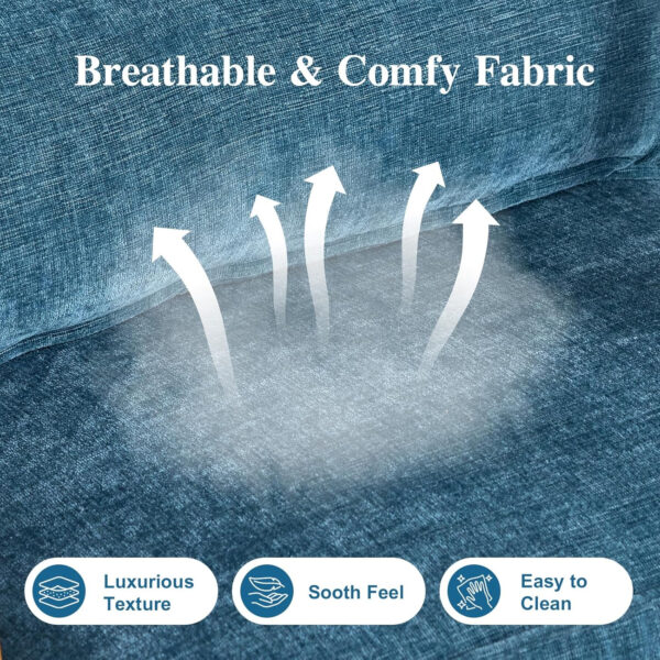 Karl home Accent Chair Mid-Century Modern Chair with Pillow Linen Fabric Upholstered Lounge Arm Chair with Solid Wood Frame & Soft Cushion for Living Room, Bedroom, Balcony, Beige